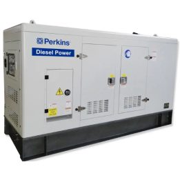 Groupe électrogène Perkins : 80kvA moteur PERKINS silencieux à puissance Diesel - Blanc ( Monophasé et Triphasé )
