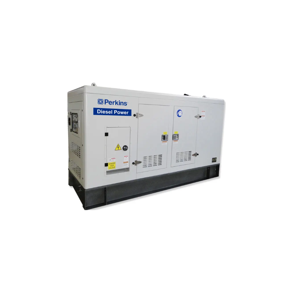 Groupe électrogène Perkins : 80kvA moteur PERKINS silencieux à puissance Diesel - Blanc ( Monophasé et Triphasé )