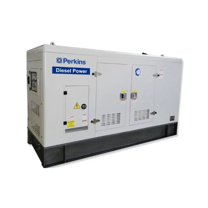 Groupe électrogène Perkins : 80kvA moteur PERKINS silencieux à puissance Diesel - Blanc ( Monophasé et Triphasé )
